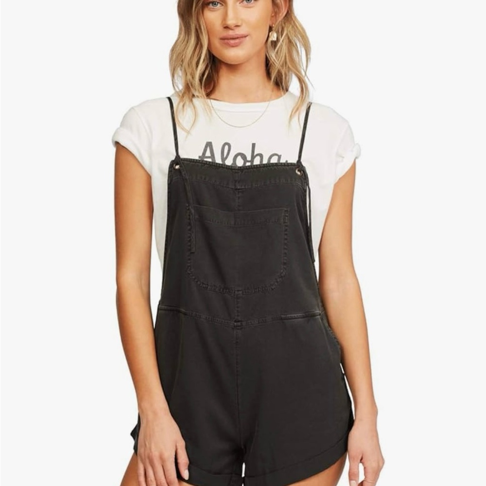Women's Black Denim Overalls
